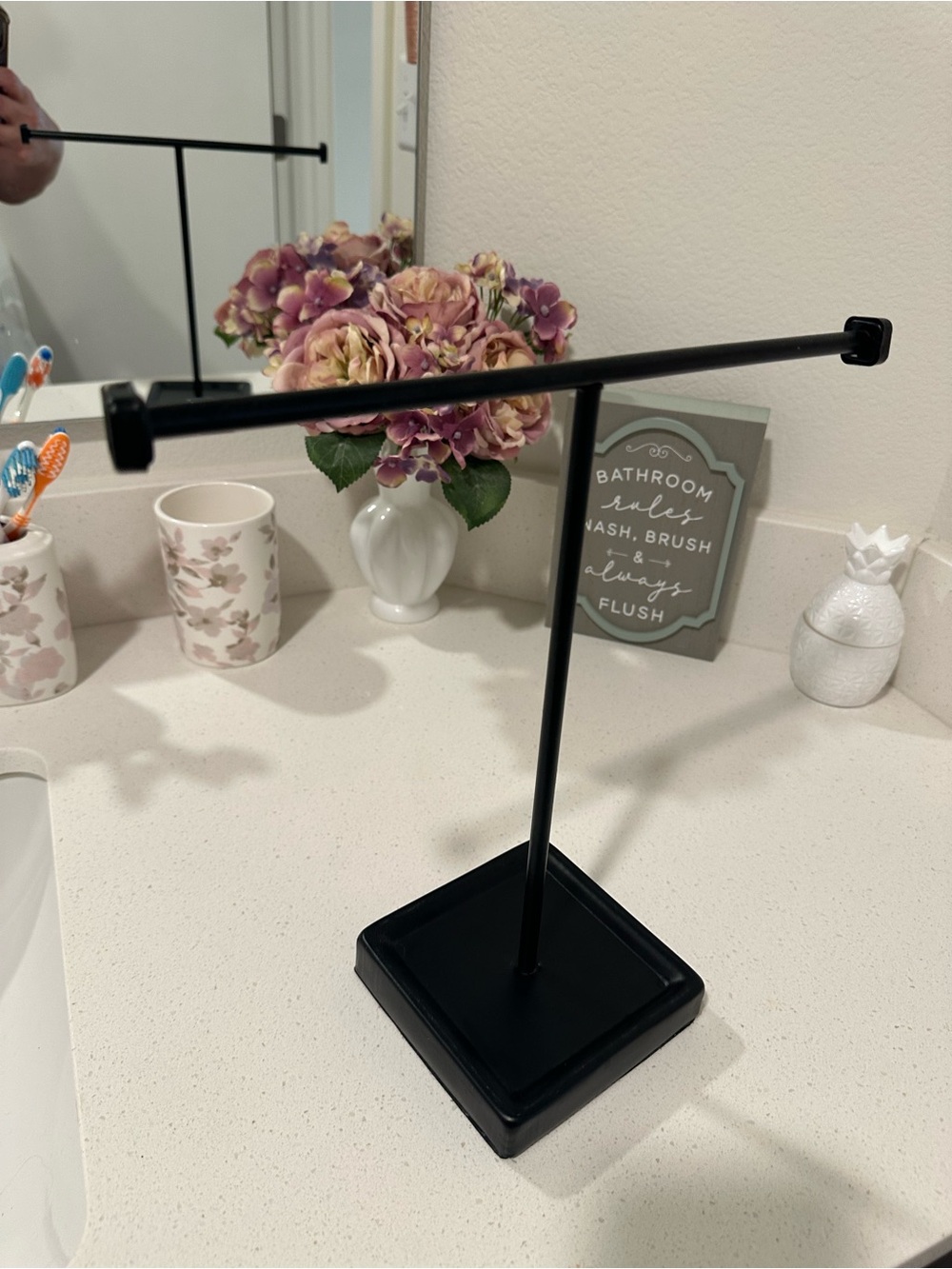 Black Necklace Jewelry T-Bar Display Stand Holder